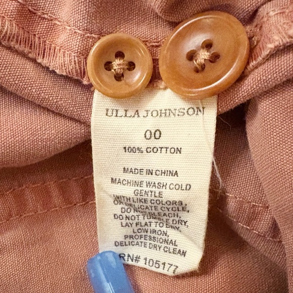 Ulla Johnson Cambrie High Rise Straight Leg Trouser Pants in Terracotta Orange - Picture 8 of 8